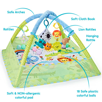 Baby Fitness Play Gym – Soft Crawling Mat & Activity Rack for Newborns and Toddlers