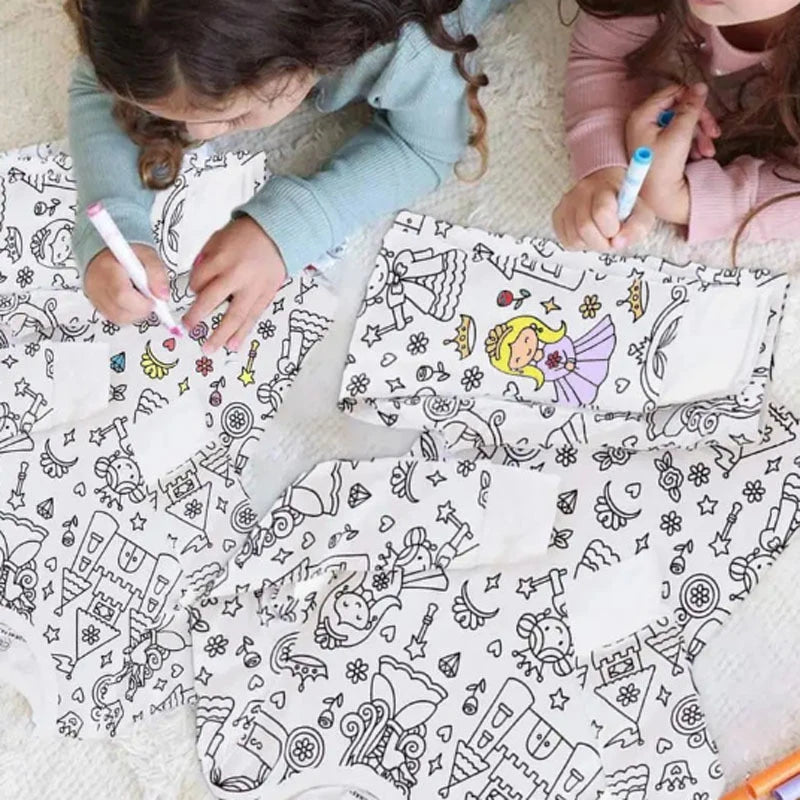 DIY Color-Your-Own Kids Pajama Set, 2-Piece Coloring Kit