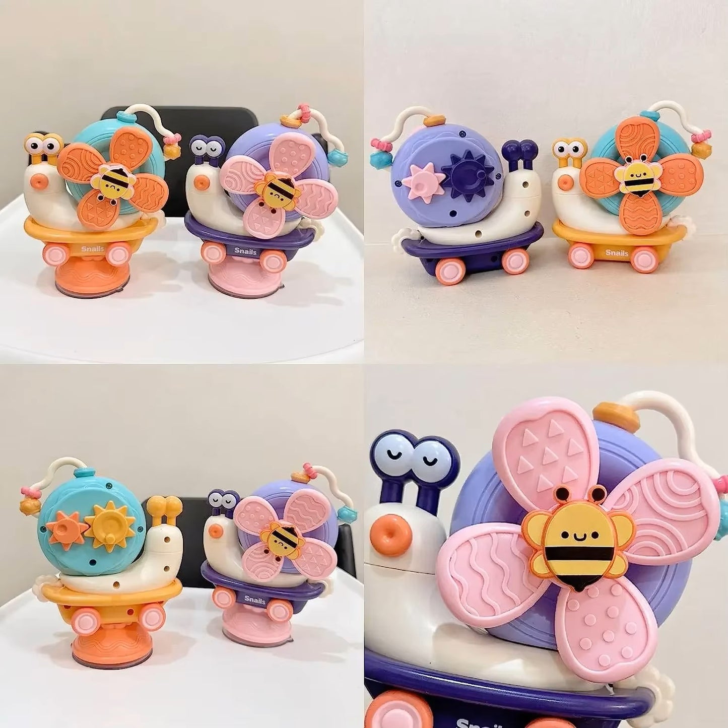 Baby Montessori Suction Spinner Toy, Bath Sensory & High Chair Suction for Toddlers