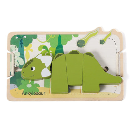 Wooden Montessori Dinosaur Beads Threading Toys for Babies