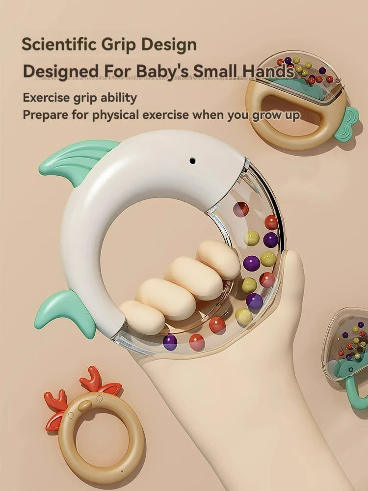 Baby Teether Gum Rattle Educational Baby Toys, Soft Teething Toys - LittleOzKid