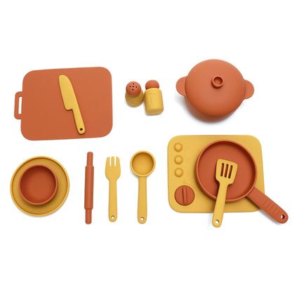 13pcs Silicone Cooking Utensils Kitchen Pretend Play Toy Set