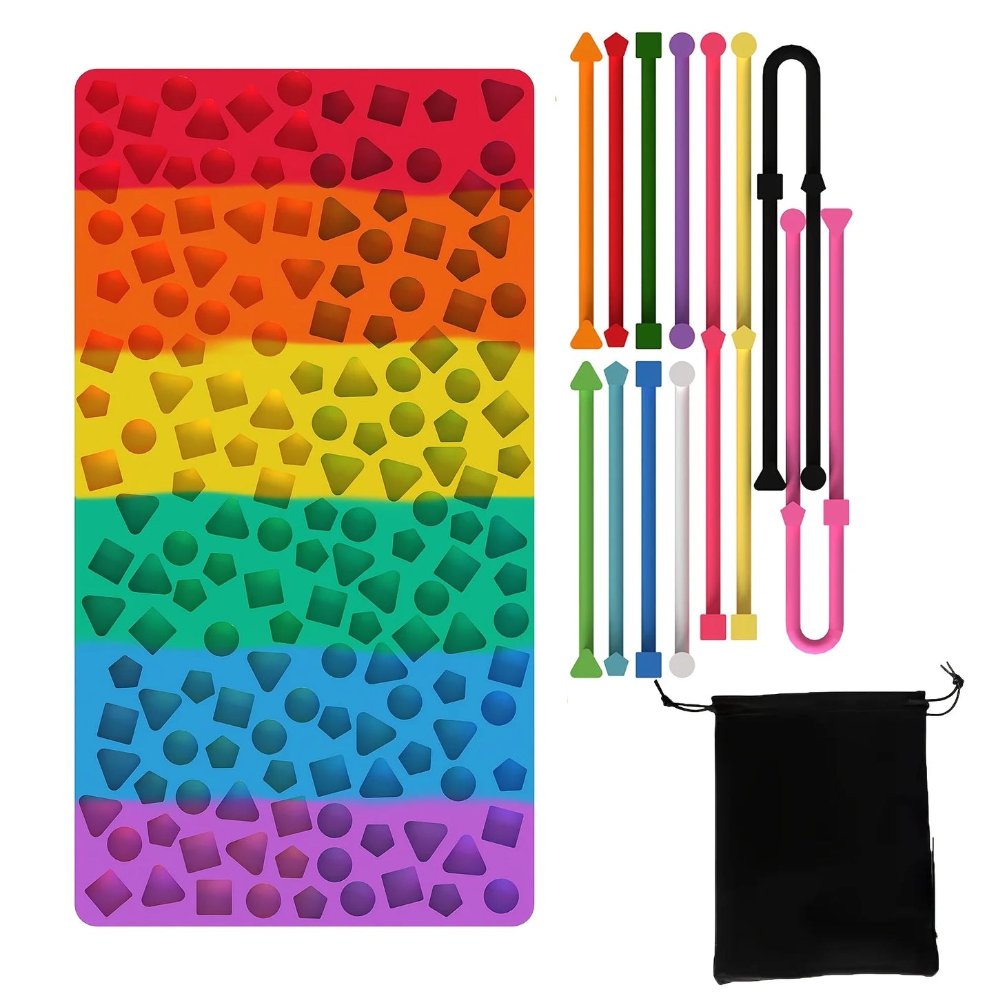 Montessori Sensory Activity Board - Silicone Fidget & Shape Matching Toy