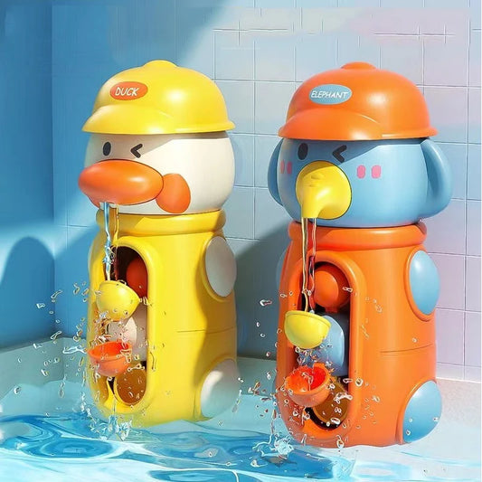 Cute Duck/Elephant Baby Shower Bath Toy, Water Play Spinner with Suction Cup Water wheel Games for Bath time