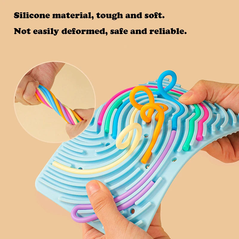 Silicone Sensory Activity Board – Quiet Travel Toy & Fidget for Focus
