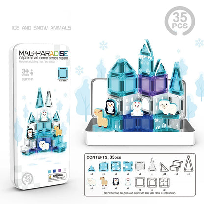 Mini Magnetic Building Blocks Tiles – Portable Travel Set