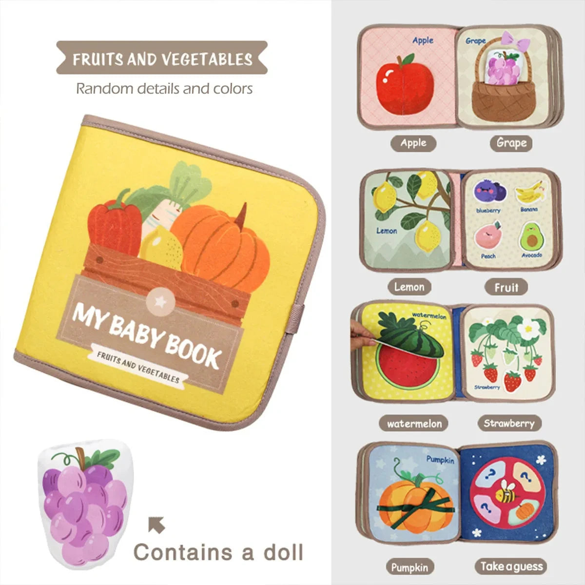Montessori Quiet Felt Book for Toddlers & Babies – Early Learning Sensory Activity Book