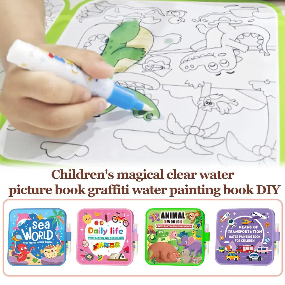 4 Pack Magic Water Drawing Notebooks, Reusable Gift Set