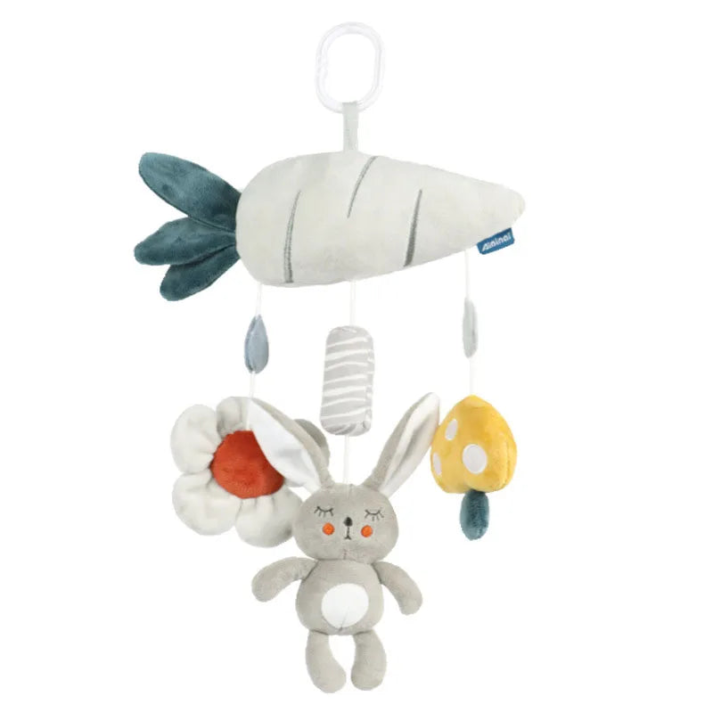 Baby Stretch Activity Spiral Plush Mobile - Sensory Hanging Toy for Car Seat, Crib, Pram, and Stroller