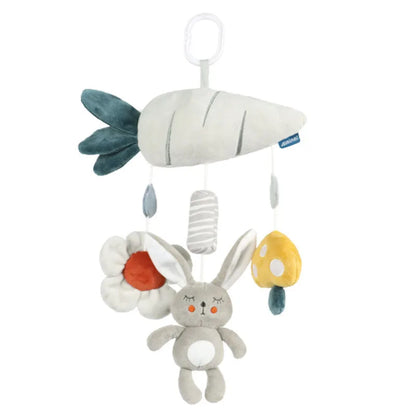 Baby Stretch Activity Spiral Plush Mobile - Sensory Hanging Toy for Car Seat, Crib, Pram, and Stroller