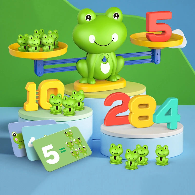 Frog Math Balance Scale, Montessori Number Learning & Counting Toy for Kids