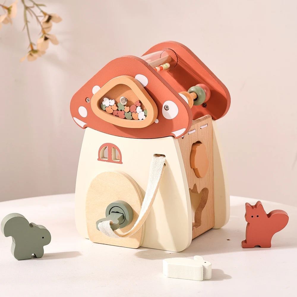Montessori Wooden Musical Busy Activity Box, Sensory Play for Babies & Toddlers