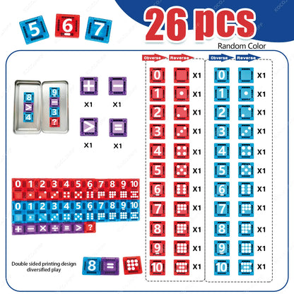 Mini Magnetic Building Tiles – Educational Math & Counting Toy Set
