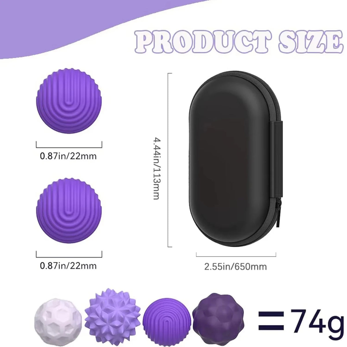4 Pcs Silicone Magnetic Sensory Balls, Stress Relief Sensory Toy for Adult and Kids