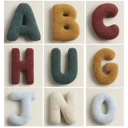 Letters Plush Throw Pillow – Soft Stuffed Kids Toy, Doll, Sofa Cushion, and Room Decor