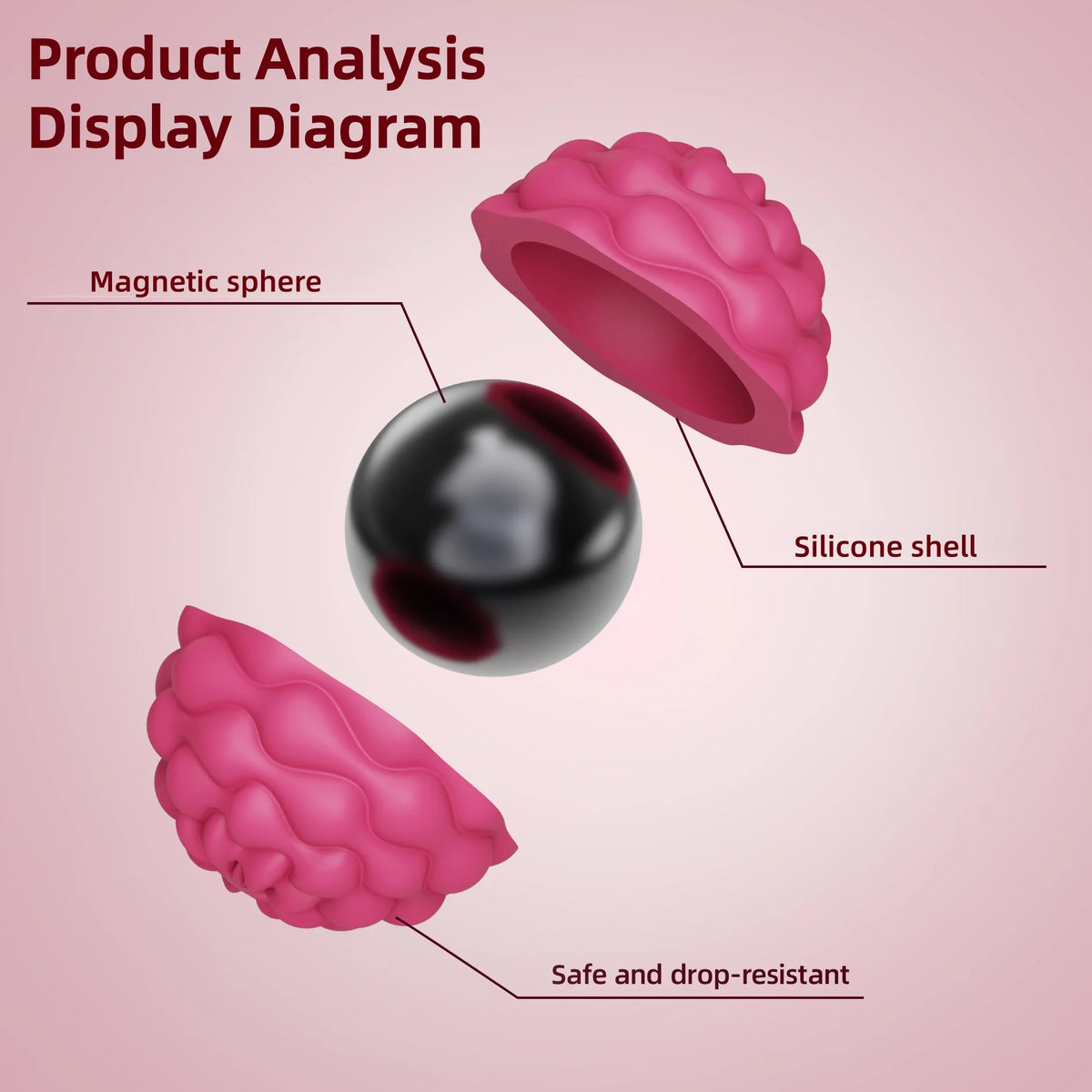 Silicone Magnetic Sensory Balls, Stress Relief Sensory Toy for Adult and Kids