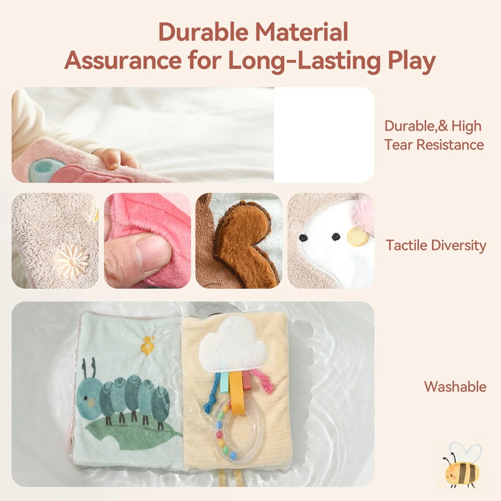 3D Montessori Sensory Cloth Book with Teether (0-36m)