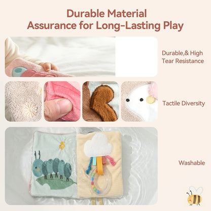3D Montessori Sensory Cloth Book with Teether (0-36m)