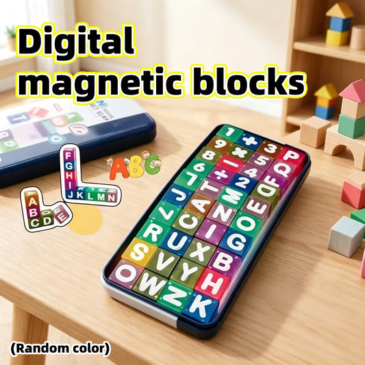 Travel-Friendly Magnetic Alphabet & Number Cube Set, 40 Pieces