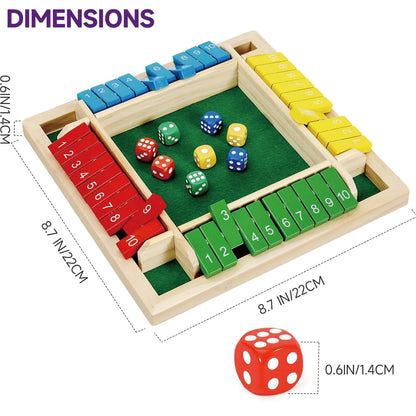 Wooden Shut the Box Game – Educational Dice Play for Kids & Families