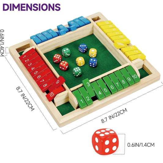 Wooden Shut the Box Game – Educational Dice Play for Kids & Families