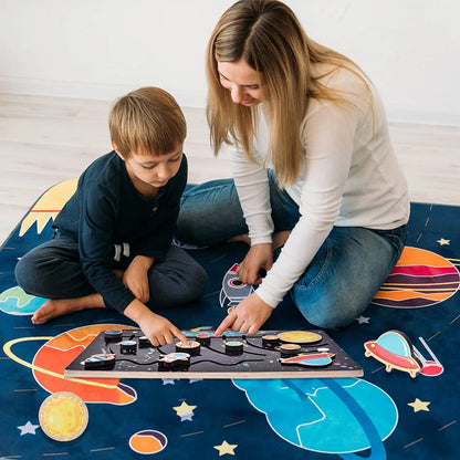 Montessori Wooden Solar System Puzzle, Planet Toys, Space Puzzles