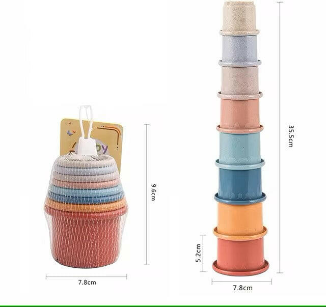 8 colorful Stacking Cups, Beach, Bathtub Educational Toys for Toddler - LittleOzKid