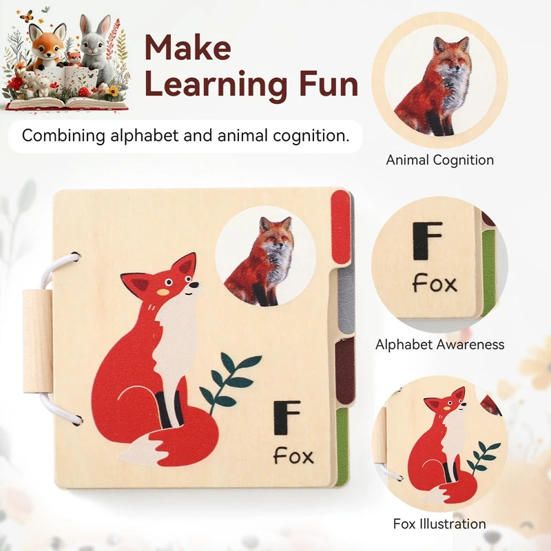 Montessori Animal Flap Picture Book, Learning Book Toys for Baby ad Toddler