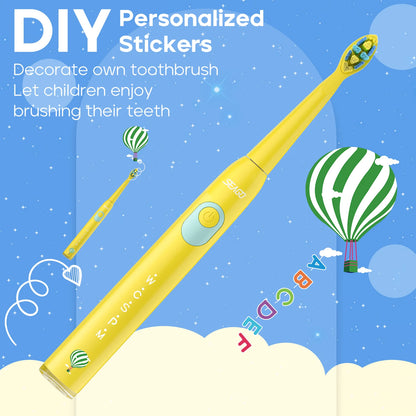 Rechargeable Kids Electric Toothbrush with Stickers and 3 Extra head