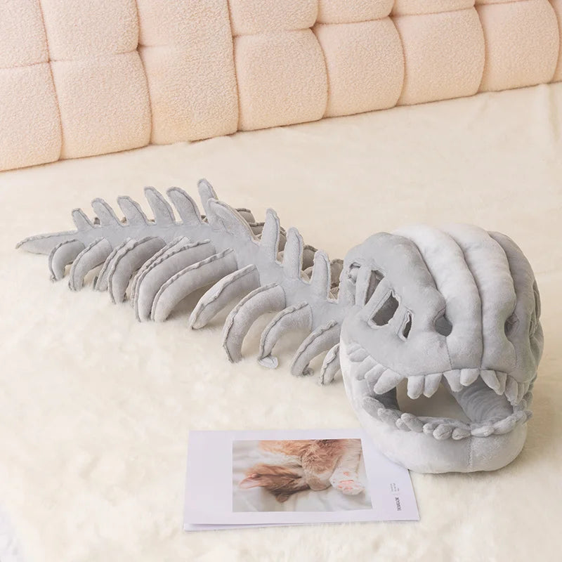 75/115cm Cozy Dinosaur Skeleton Head Costume Plush Toy