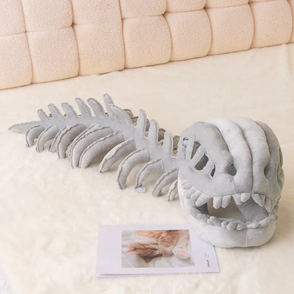 75/115cm Cozy Dinosaur Skeleton Head Costume Plush Toy