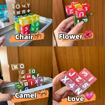 Travel-Friendly Magnetic Alphabet & Number Cube Set, 40 Pieces
