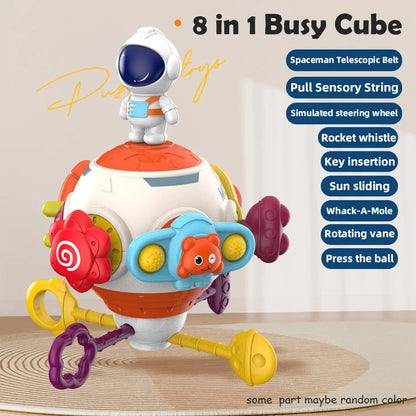 8 in 1 Baby Montessori Educational Busy Cube, Hands On Motor Skills & Learning Toy