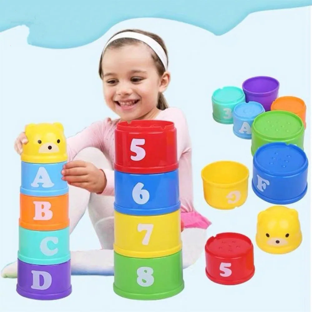 8 colorful Stacking Cups, Beach, Bathtub Educational Toys for Toddler - LittleOzKid