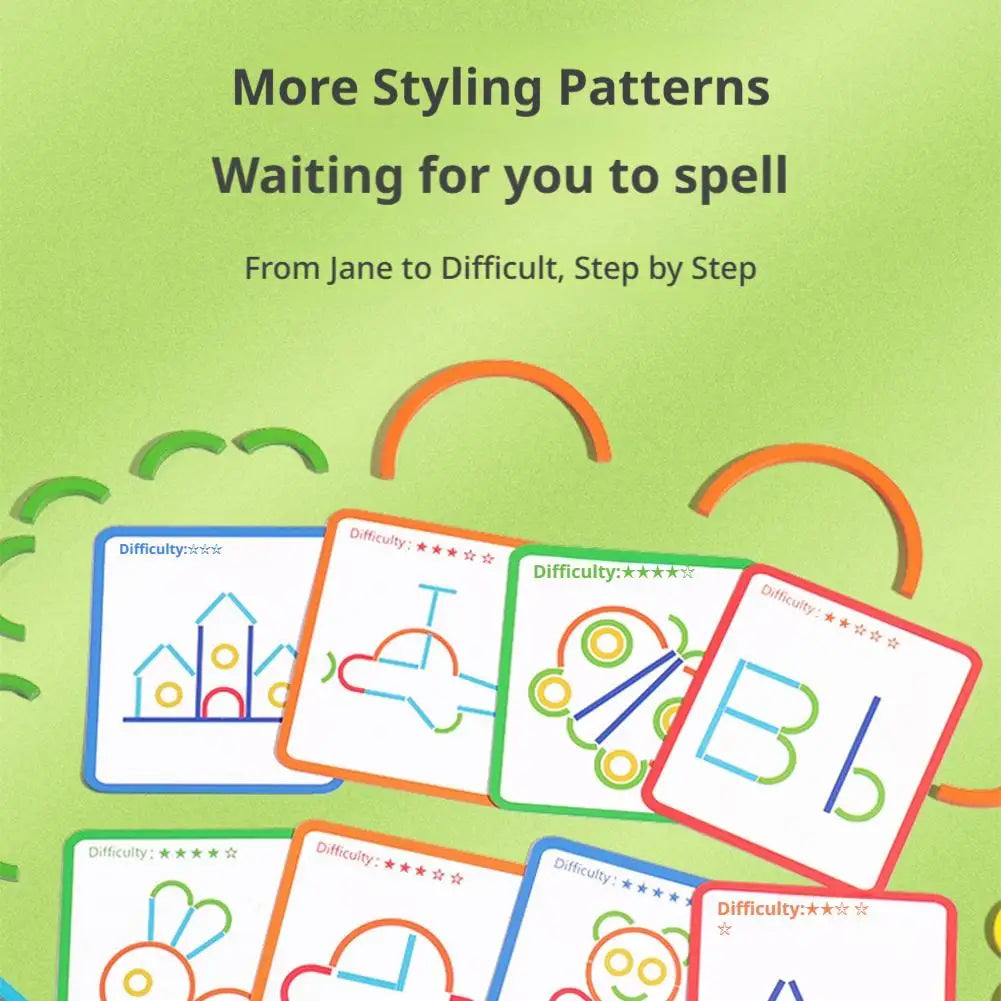Montessori Wooden Sticks & Rings Jigsaw Puzzle