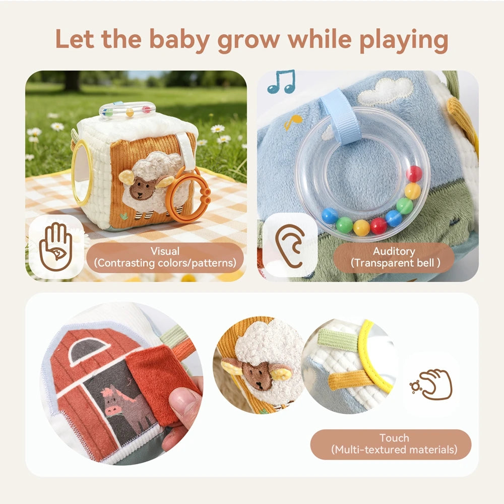 Montessori Sensory Magic Tissue Box for Infants 0-12m, Great for Fine Motor & Early Learning