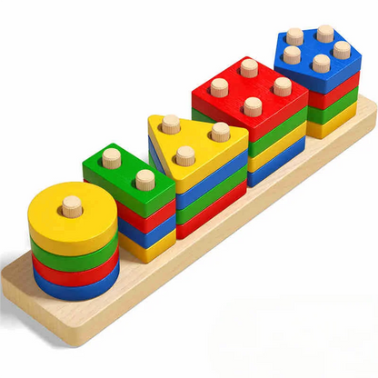 Montessori Early Education Toy – Column Shape Sorter Building Blocks