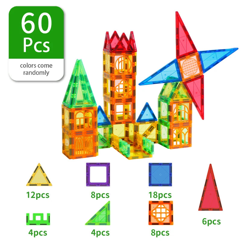 Magnetic Building Blocks Construction Set, Magnet Tiles for Kids