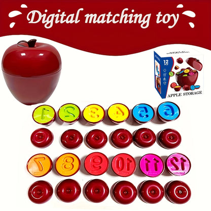 Montessori 24PCS Apple Shape Sorting Toys for Toddlers Color & Shape Learning