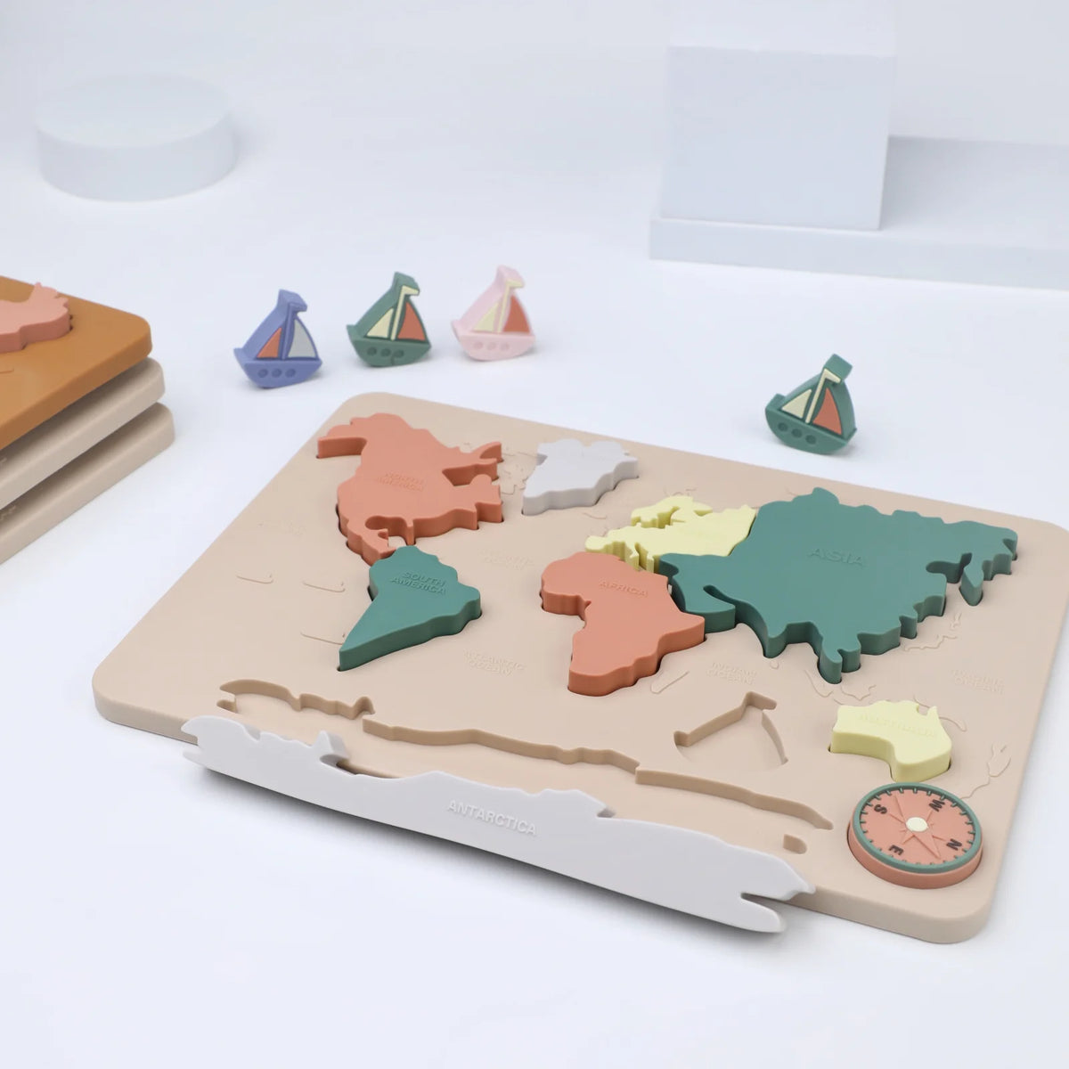 Montessori Silicone World Map Puzzle for Toddlers & Kids