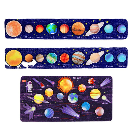 Children Wooden Space Planet Puzzles Montessori Toys, Planet, Solar System Puzzle