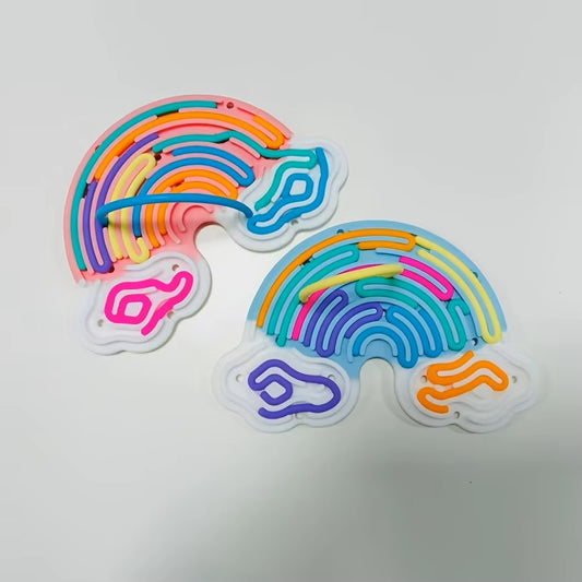 Rainbow Clouds Silicone Sensory Activity Board, Fine Motor Skills and Stress Free Toy