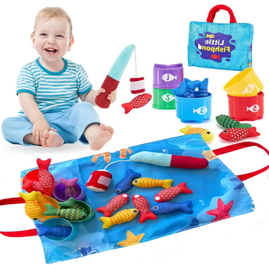 10 in 1 Montessori Toddler Fishing & Stacking Toy, Learning Set
