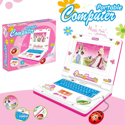 Musical Mini Simulation Notebook with Mouse, Laptop Toys for Kids and Babies
