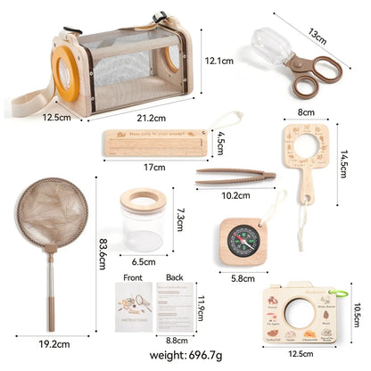 9pc Kids Nature Exploration Kit, Insect Catcher & Bug Viewer Box
