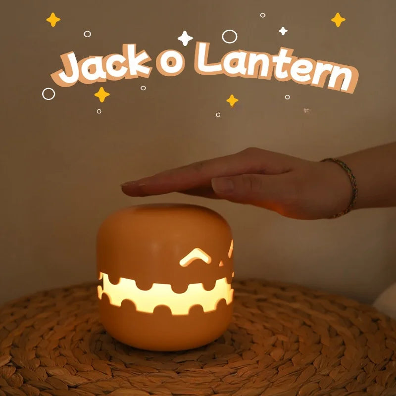 Pumpkin Night Light Funny Halloween Stepless Dimming Eye Timing Sleeping Night Light