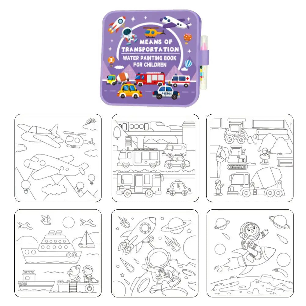 4 Pack Magic Water Drawing Notebooks, Reusable Gift Set