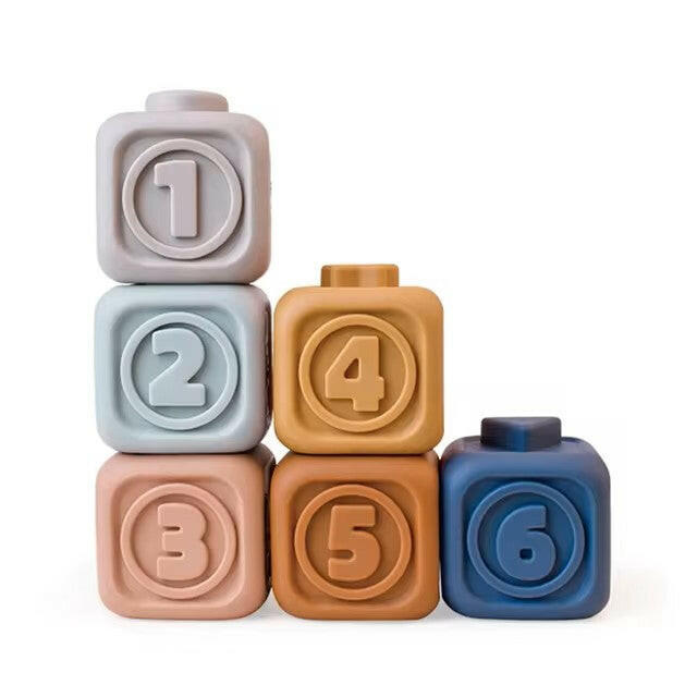 Baby Soft Silicone Stacking Tower Blocks, Bath Toy Ring Stacked for Toddlers - LittleOzKid