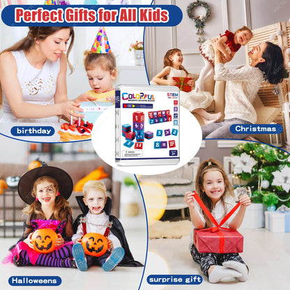 Mini Magnetic Building Tiles – Educational Math & Counting Toy Set