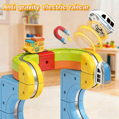 Montessori Magnetic Train Set, ClickRail Electric Railway Builder